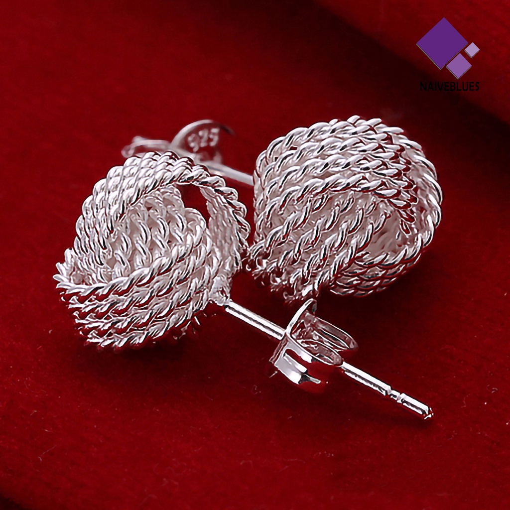 Set Anting Stud Bentuk Bola Bahan Alloy Ramah Kulit