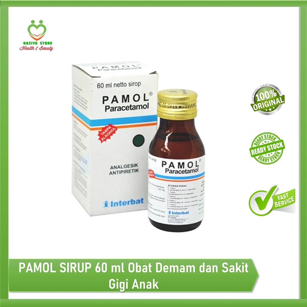 PAMOL SIRUP 60ml paracetamol Syrup OBAT DEMAM DAN SAKIT GIGI ANAK