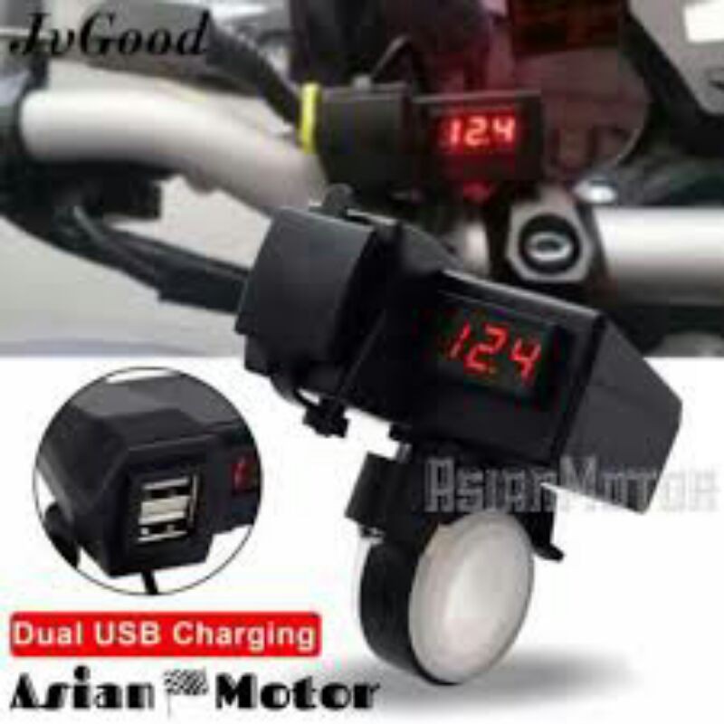 casan hp motor usb hp motor charger usb + volmeter nmax vario 125 150 beat aerox