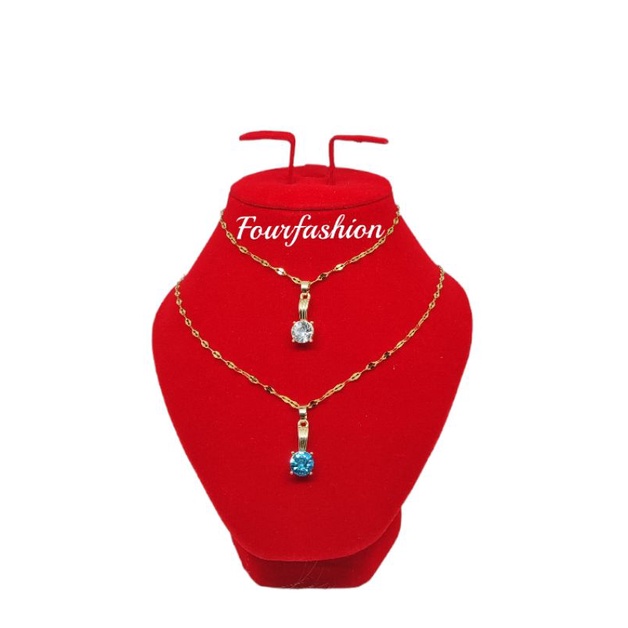 Fourfashion Kalung Korea Anti Karat Permata Liontin Kalung Wanita Titanium Perhiasan Emas Untuk Wanita Necklace Aksesoris Fashion JX031