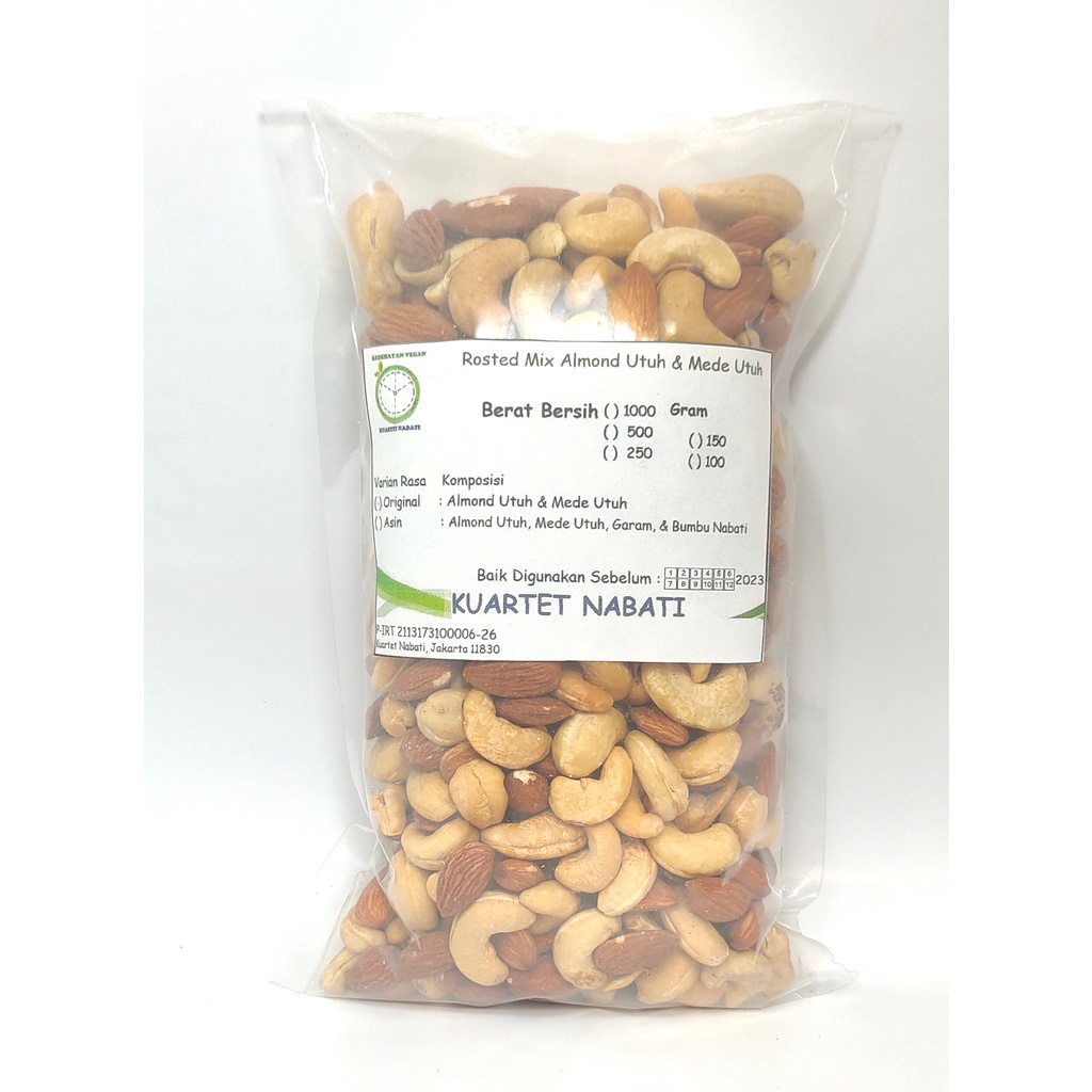 

500gr Mix Roasted Almond Utuh dan Mede / Cashew Utuh Varian Rasa Original/ Asin