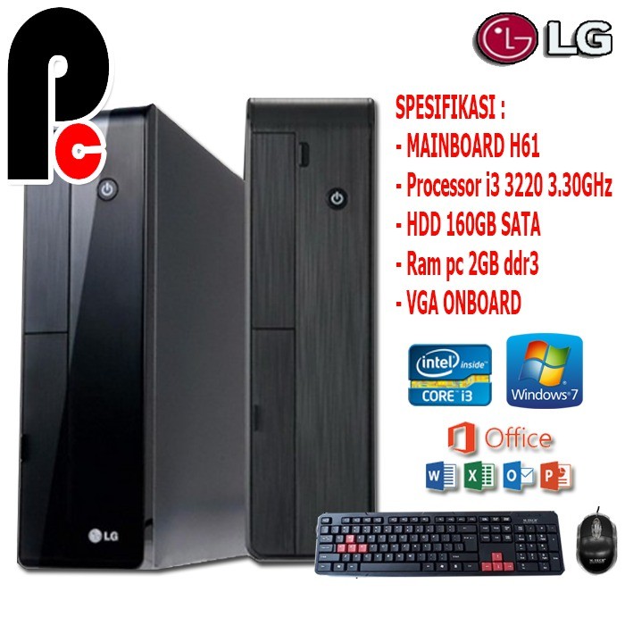 PC KOMPUTER BUILD UP LG SLIM I3 OFFICE/ SEKOLAH SIAP PAKAI