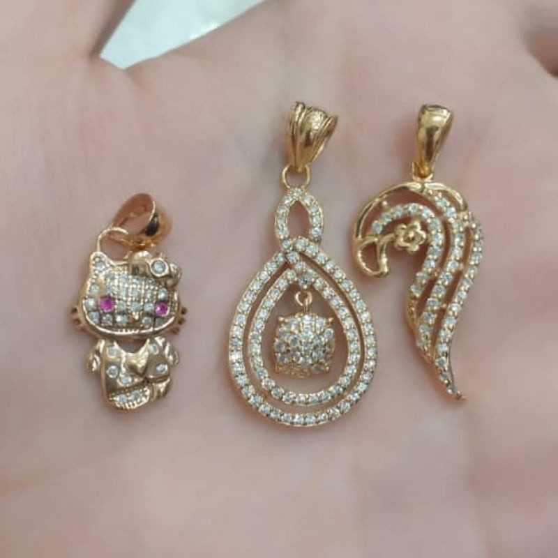 SinarBaru Liontin hello kitty Silver925 perhiasan kalung perak lapis emas