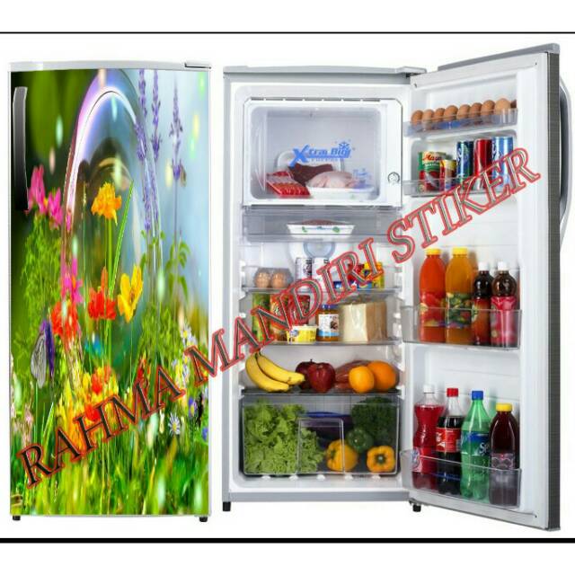 Fariasi stiker kulkas 1pintu moriv bunga2