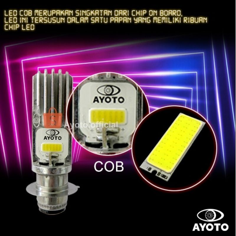 Lampu LED depan motor AYOTO M2A H6 AC&amp;DC motor matic bebek