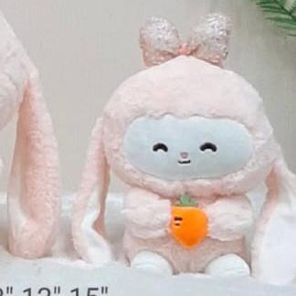 Boneka Kelinci Pita Glitter + Wortel Buah Rabbit Animal Bahan Lembut