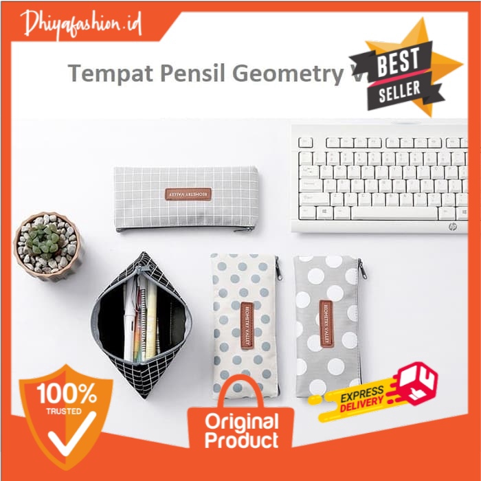 

TP0054 Tempat Pensil Geometry Valley Pencil Case / Tempat Kosmetik - abu garis