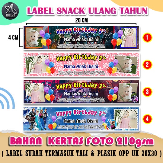 

CUSTOM BINGKISAN THR / LABEL SNACK LEBARAN /ULANG TAHUN/PLASTIK SNACK