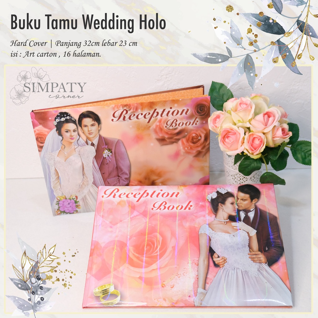 

Buku Tamu / Guest Book / Buku Tamu Wedding Hologram Simpaty