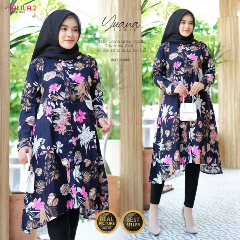 Tunik wanita fashion muslim 2022.Tunik wanita remaja kekinian.Yuana Tunik wanita import by alila
