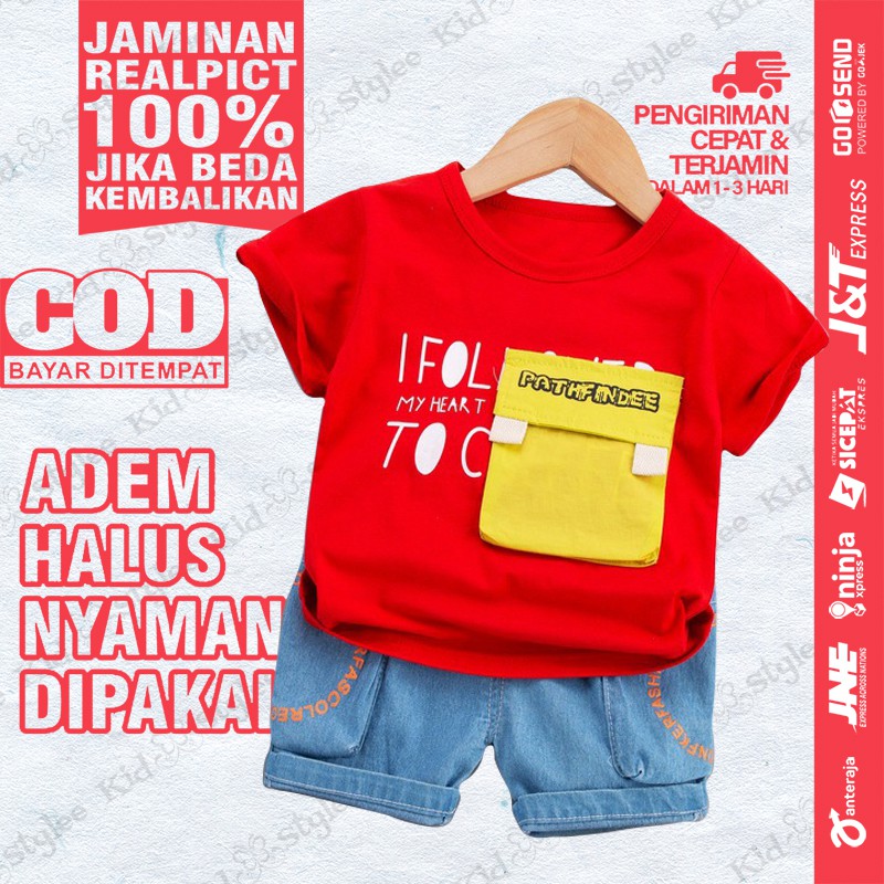 BN67YY Setelan Anak Laki Laki Import Premium Baby Boy Newborn 1 Set Baju Harian Pakaian Stelan Kaos 