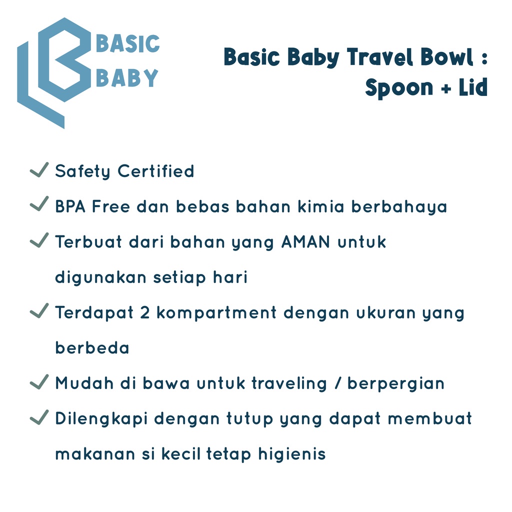 Basic Baby Travel Bowl : Spoon + Lid - Tempat Makan Bayi