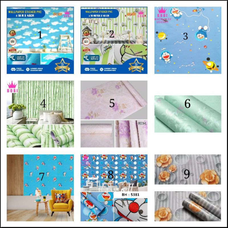 wallpaper dinding motif anak/wallstiker/wallpaper motif cantik