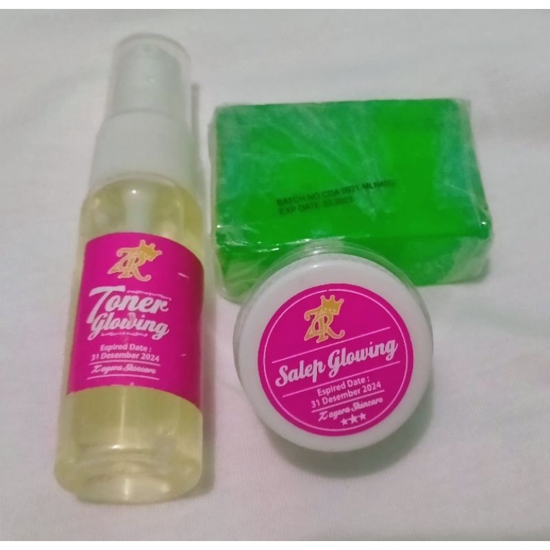 PAKET HEMAT ZR/SALEP GLOWING,TONER GLOWING, SABUN CDA)