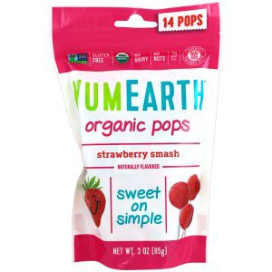 

Organic Strawberry Lollipop, Strawberry Smash, 14 Pops, 3 oz (85 g) - Yumearth