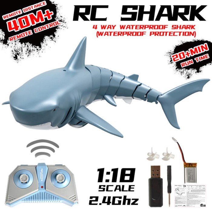 MWN Mainan Remote RC Whale Sharek Di Air No.606-10