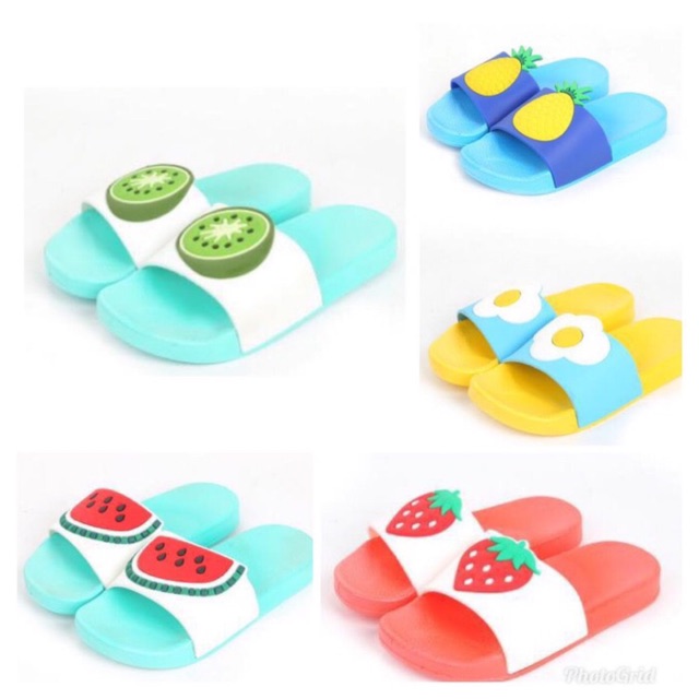 Sandal karet anak cewe cowo motif buah fruit sandals lentur anti slip ok  good quality