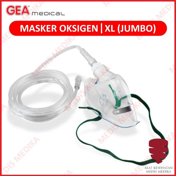 Masker Oksigen XL Jumbo GEA Alat Bantu Selang Penapasan Napas Nafas Nasal Oxygen Mask Dewasa Besar