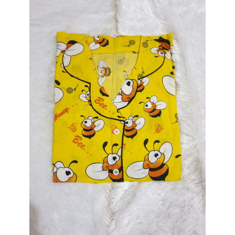 Baju Tidur Piyama Wanita/Cewek Pajamas Dewasa Katun Karakter Hp Bee Lebah