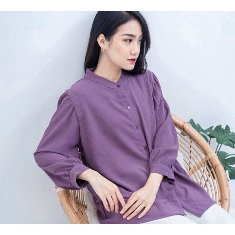 Aisa Blouse Rayon Crinkle Premium Jumbo / Kemeja Formal Kerja/ Atasan jumbo / Blouse Muslim Wanita / Crinkle Blouse Shanghai