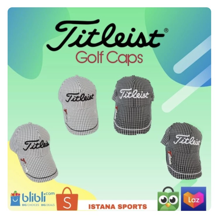 Topi Pria Unisex Titleist KOTAK-KOTAK Putih (Dijamin Berkualitas & Murah)