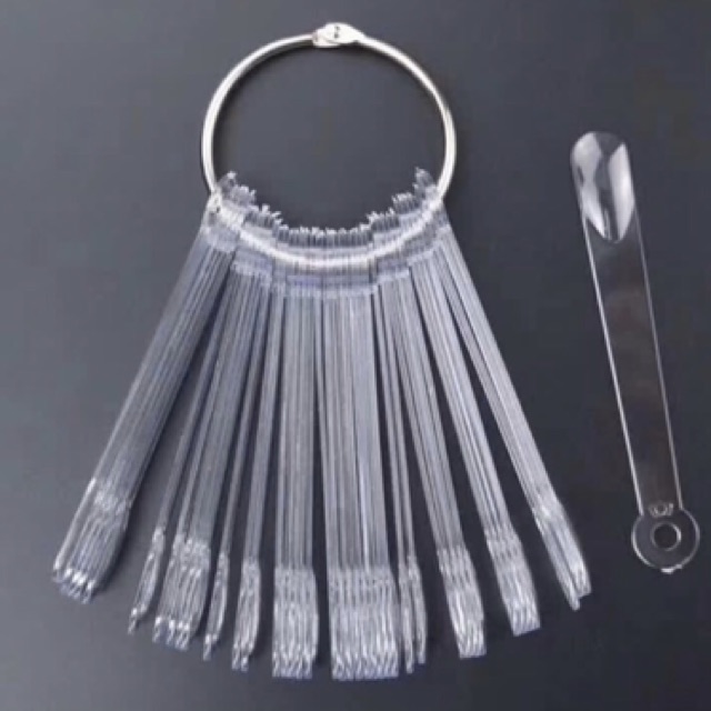50pcs Color chart ring display kuku READY OVAL KOTAK nail art kutek gel / ring chart warna kutek kuku