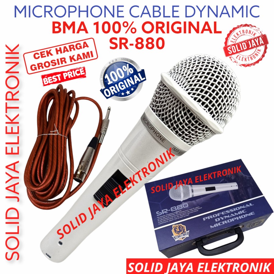 MIC MICROPHONE BMA SR880 PROFESIONAL DYNAMIC MIK SR-880 SR 880 KARAOKE VOKAL VOCAL DINAMIK MIKROPON MIKROPHONE SR880 BMA AUDIO ORI ASLI ORIGINAL