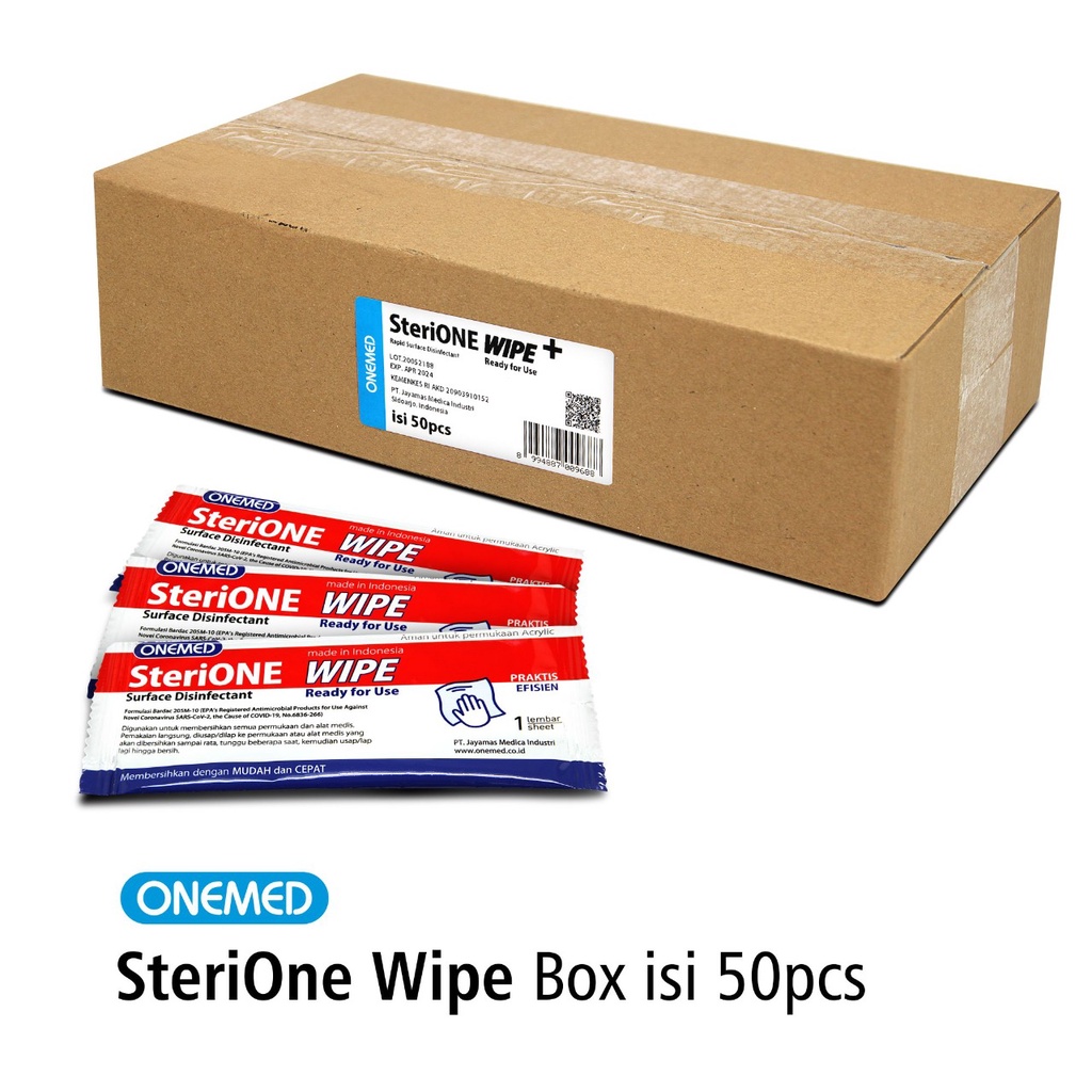 Sterione Wipe RTU Tissue Desinfektan OneMed Box Isi 50pcs OJ