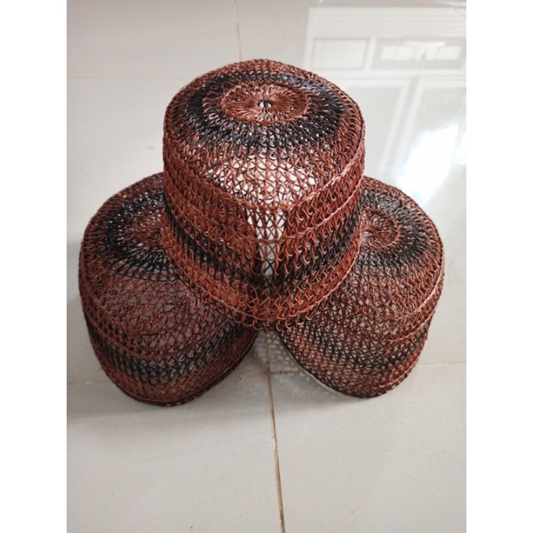 KOPYAH ROTAN COKLAT HITAM