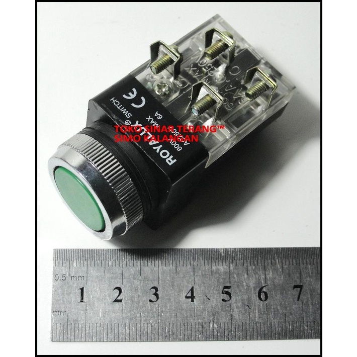 Tombol Push On Hijau Saklar Pencet Box Panel Listrik Switch Button