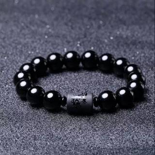  Gelang  Batu Natural Black Onyx Black jade Giok  Hitam 