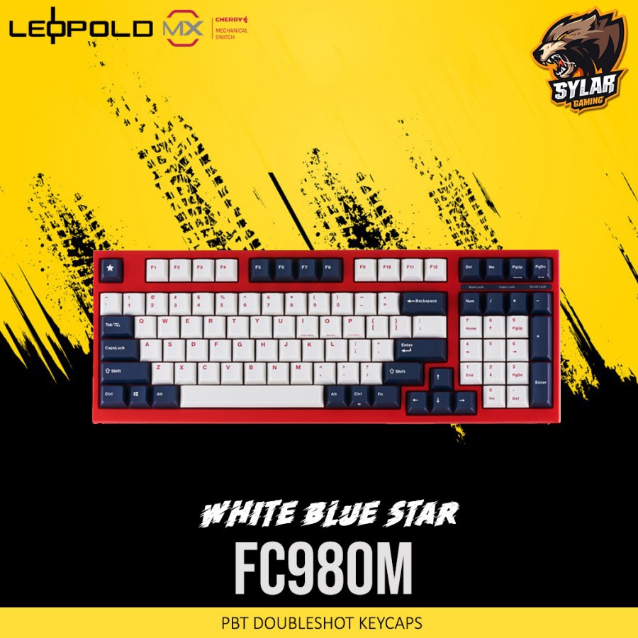 Leopold FC980M White Blue Star Series Mechanical Gaming Keyboard