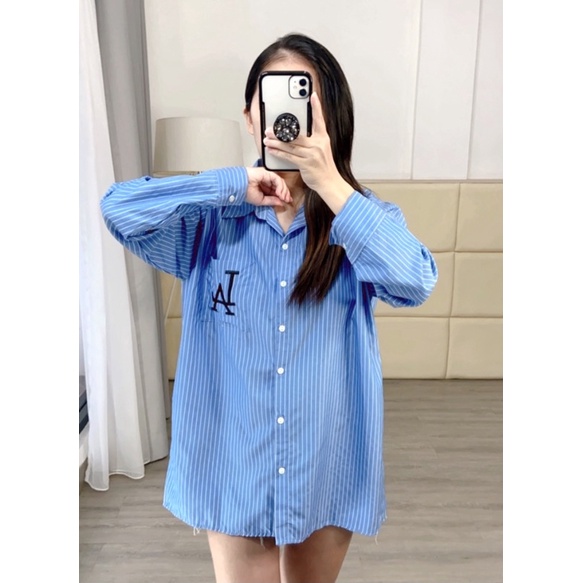 atasan kemeja jumbo / kemeja putih oversize K 013590