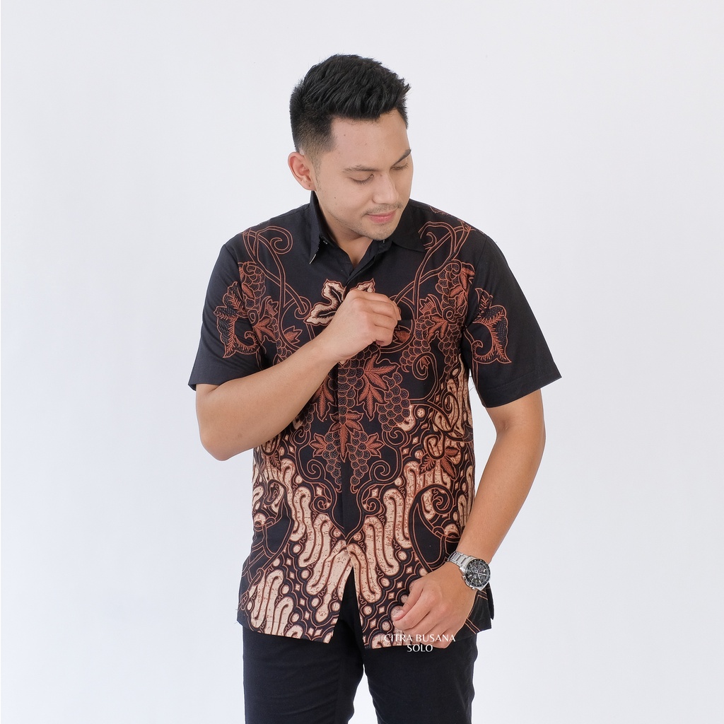 BIMASETYA PENDEK Kemeja Batik Pria Full Furing Bahan Katun Primisima