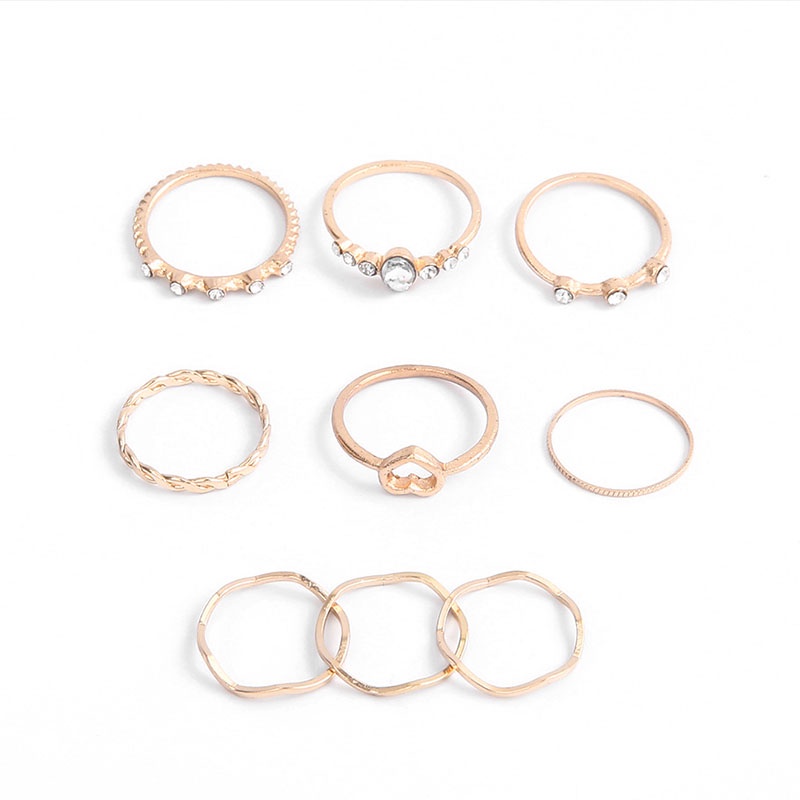 [ACKER] 9buah/set Cincin Wanita Pola Bulan Sabit Untuk Wanita