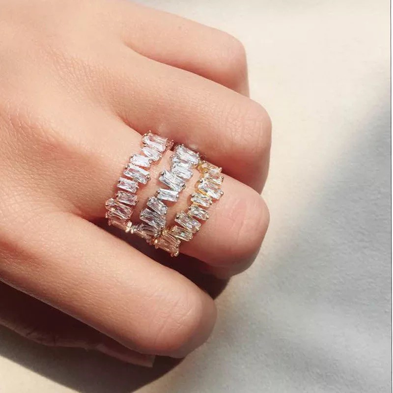 Ark.co - CINCIN Zigzag Paved Rings kristal diamond minimalis elegan