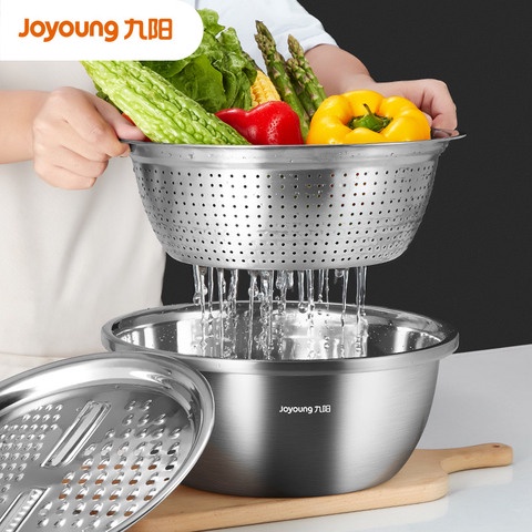 Joyoung Mangkok Saringan Serbaguna Drain Basket Strainer Stainless Steel 5 PCS - ASY70