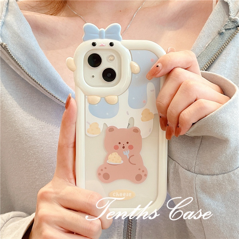 IPhone 14 13 12 11 Pro Max SE 2020 X Xr Xs Max 8 7 Plus Soft Case Pelindung Motif Beruang Krimy Untuk