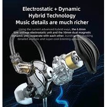 KZ ZEX Electrostatic DD Stereo Earphone WITH MIC Alt ZSN PRO DQ6