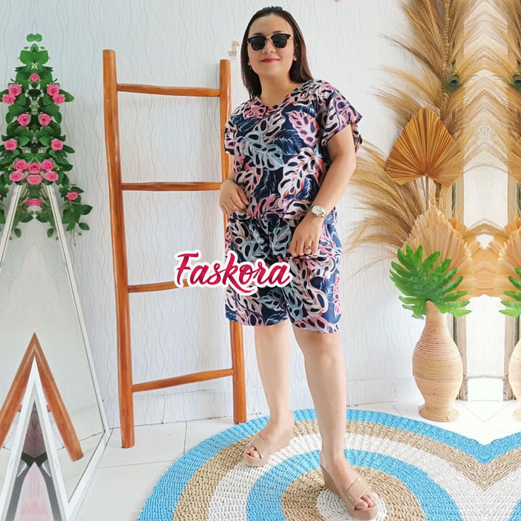 Setelan Janda Bolong Jumbo Rayon / Pajamas Katun Rayon Jumbo Set Janda Bolong / Setelan Rayon Pendek