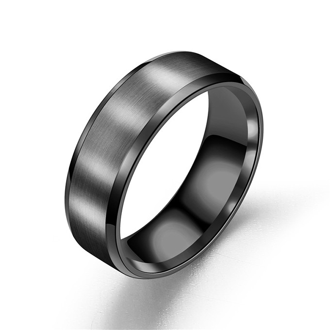 Ring Titanium Hitam Polos