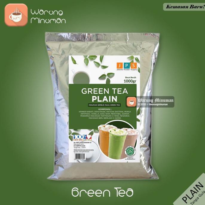 

BUBUK MINUMAN 1 KG GREEN TEA TEH HIJAU JPS PLAIN TANPA GULA