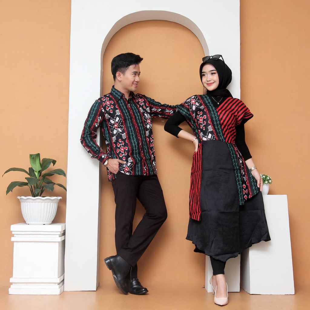 COUPLE DRESS ANDIN RED BLACK KEISHAN.ID PEKALONGAN