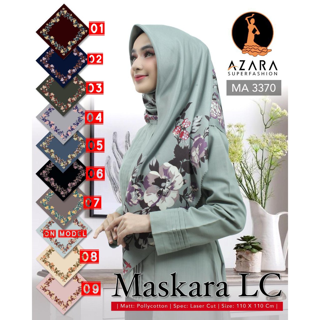 JILBAB KERUDUNG SEGI EMPAT AZARA  OSCARICA LASER CUT by NSH 