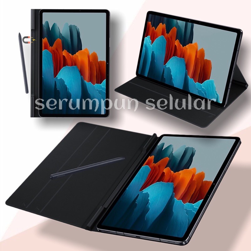 Tab S7 S7+ Book Cover Case Samsung Tab S7 dan Tab S7 Plus