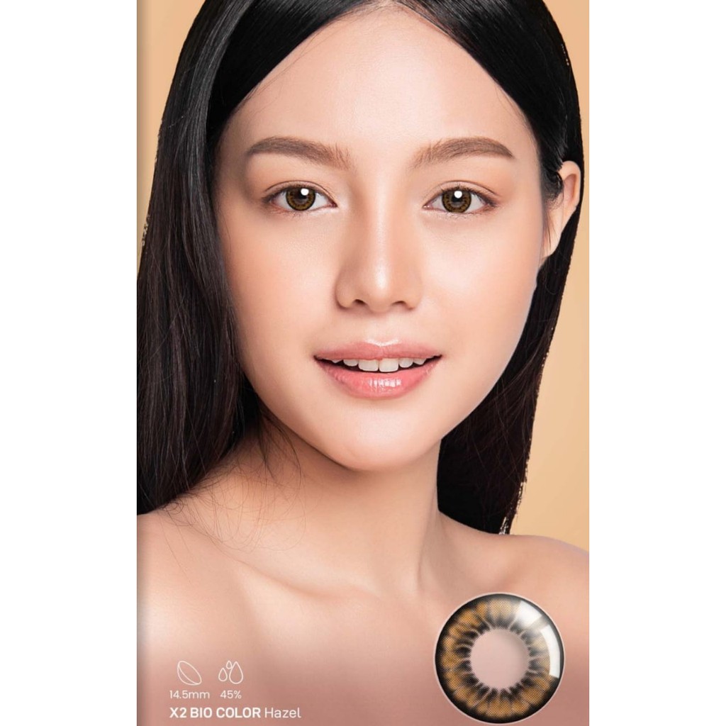 Softlens X2 BIO COLOR DIA 14.50mm NORMAL &amp; MINUS GREY HAZEL BLUE (-0.50 S/D -3.00) GRAY / Lensa  Kontak/BS