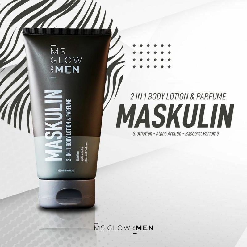 MASKULIN MS GLOW FOR MEN 2IN1 BODY LOTION DAN PARFUM TERMURAH BISA COD