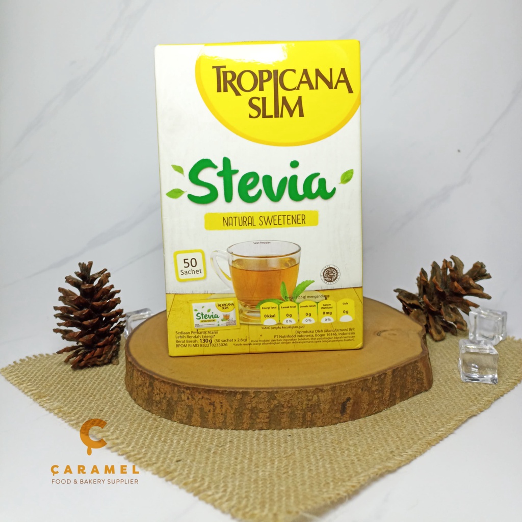 

Tropicana Slim Sweetener Stevia 50 sachet - Pemanis Alami untuk Batasi Gula