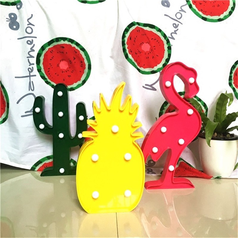 Lampu Dekorasi Marquee Light LED - Model Flamingo &amp; Cactus