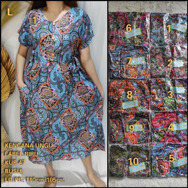 DASTER KENCANA UNGU LEBEL BIRU KUB.47/DASTER TALI SAMPING/DASTER BATIK KENCANA UNGU